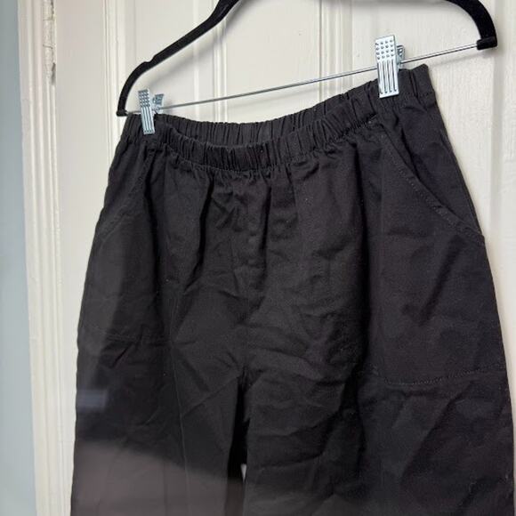 QVC Denim & Co. Pants Womens Large Petite Black Cropped Pull On Stretch NWOT - Picture 2 of 9